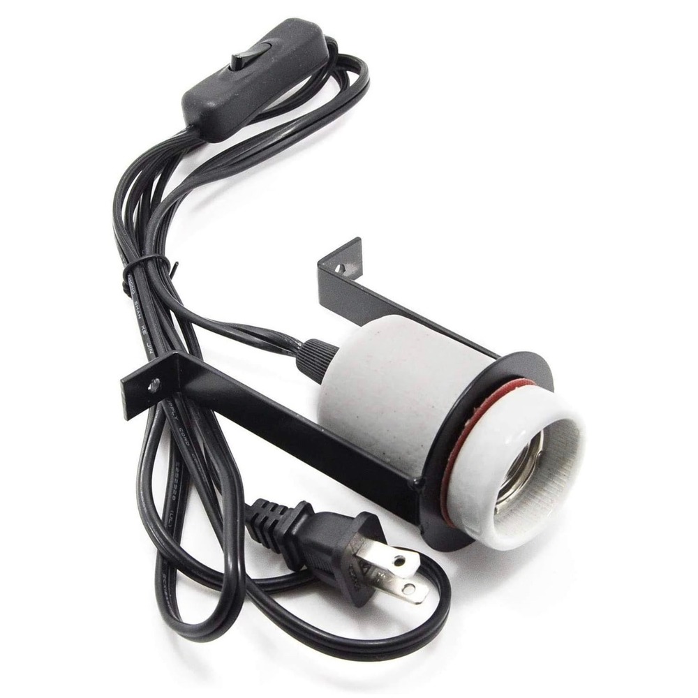 Reptile Ceramic Heat Lamp Holder Pet Heater Bracket for 300W‎ Bulb Black White